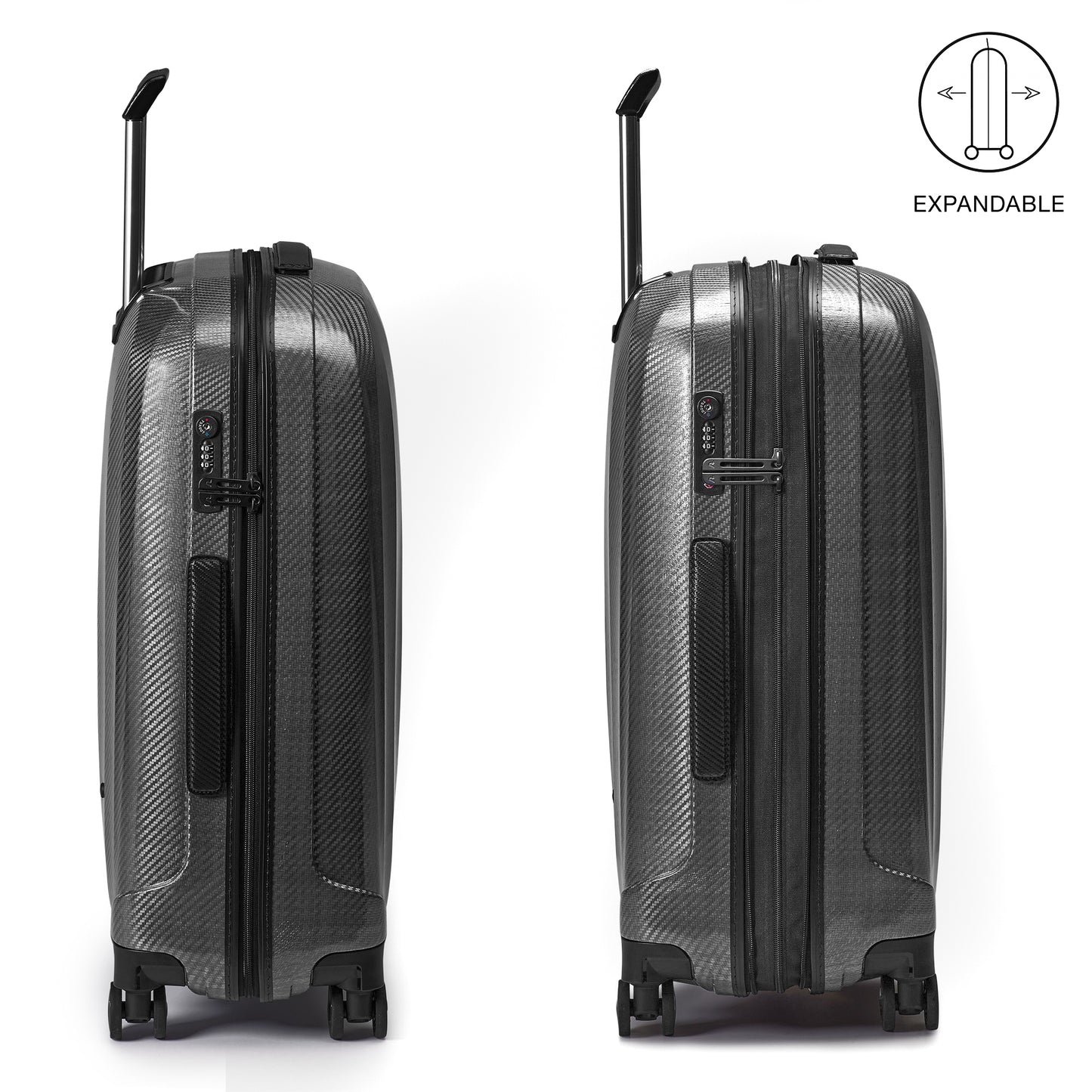Roncato WE ARE DLX nero grafite 28 inch checked in suitcase, black large hardcase luggage