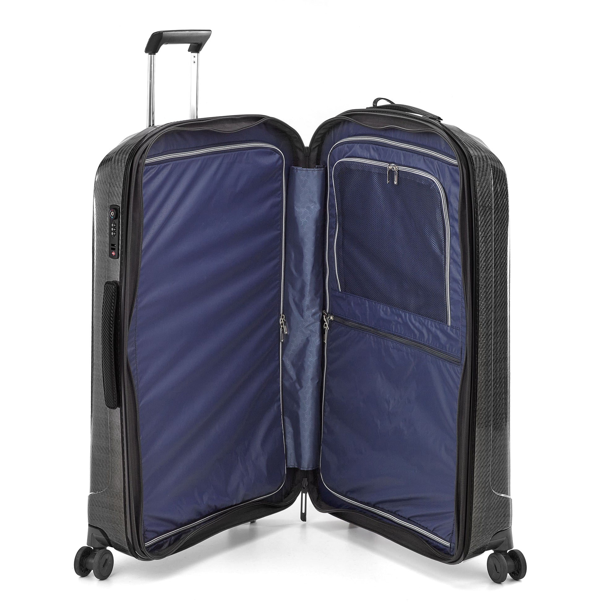 Roncato We ARE DLX  nero grafite 24 inch checked in suitcase, black hardcase luggage