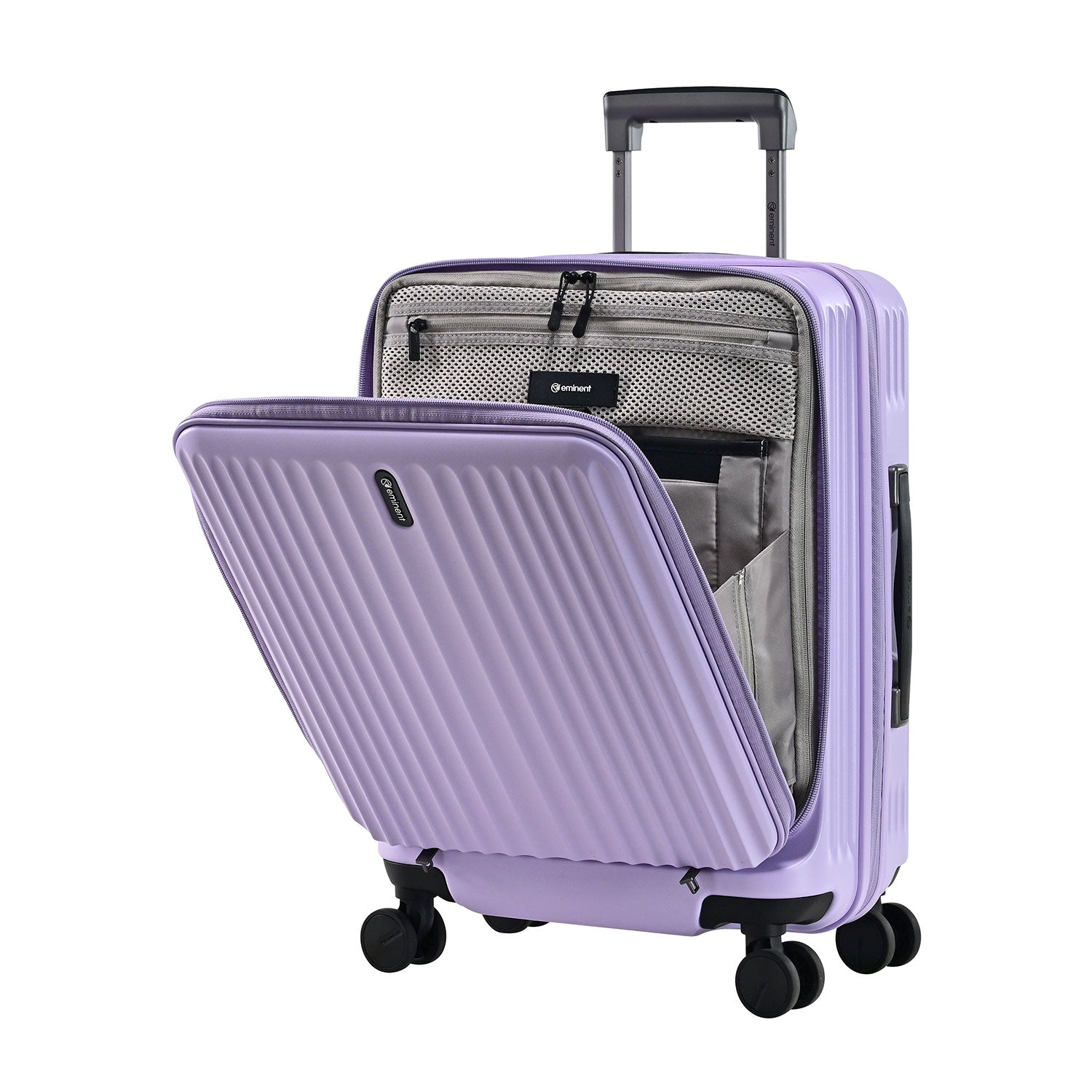 Eminent Alfred KK70 Light Purple cabin suitcase with a front-opening design