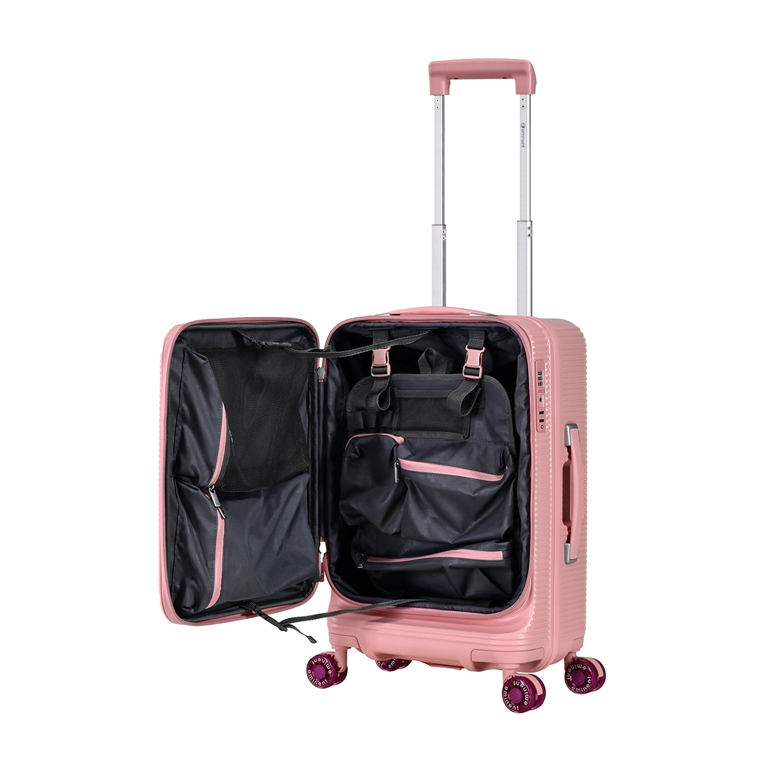 Eminent pink 20 inch cabin suitcase, KK74 funloader hardcase luggage