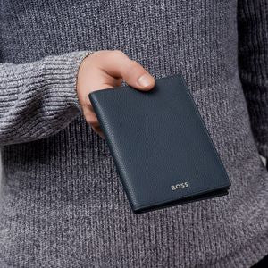 BOSS Classic Grained Passport Holder HLP416N (Navy)