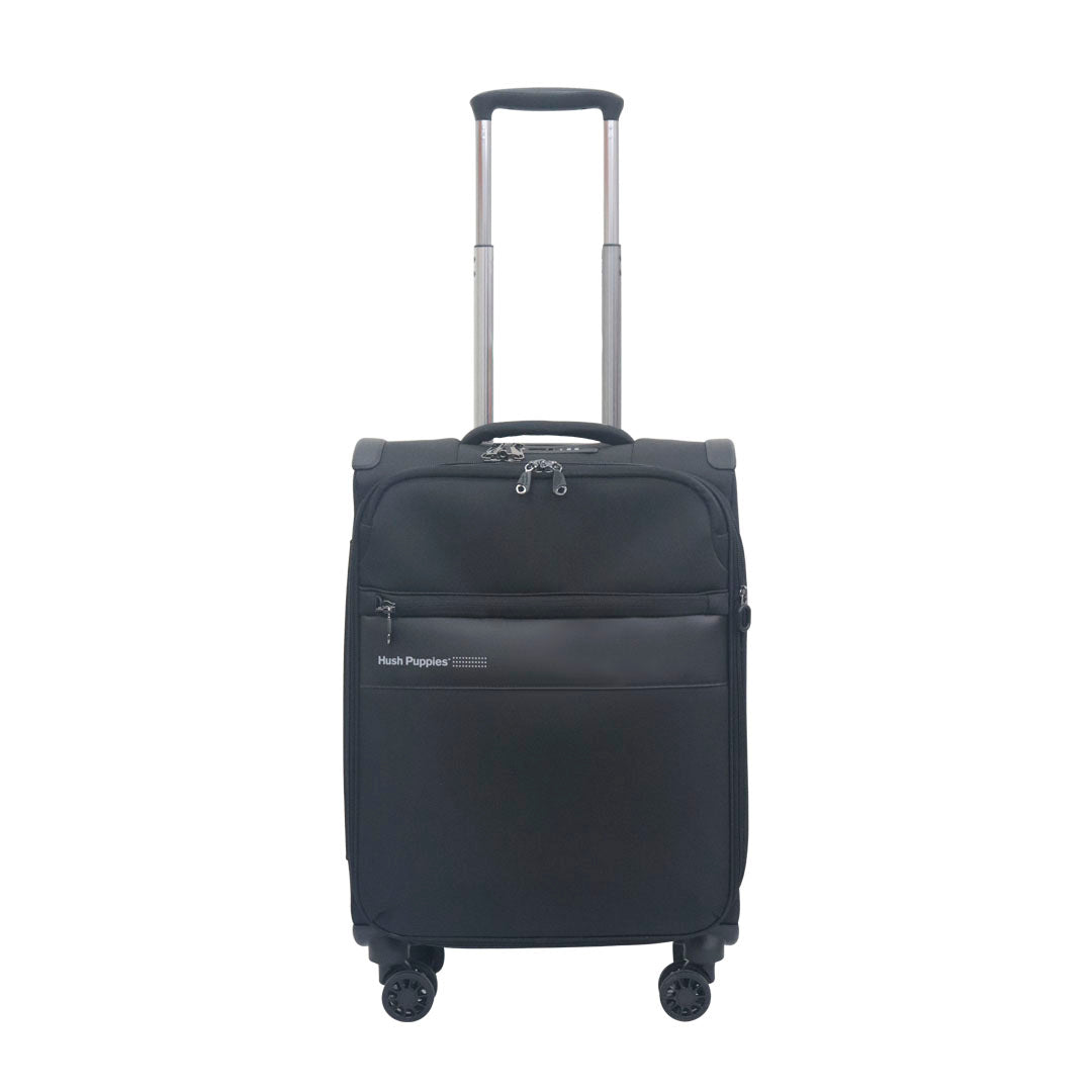 Hush Puppies black 19 inch cabin suitcase, model 69-3147 softcase luggage