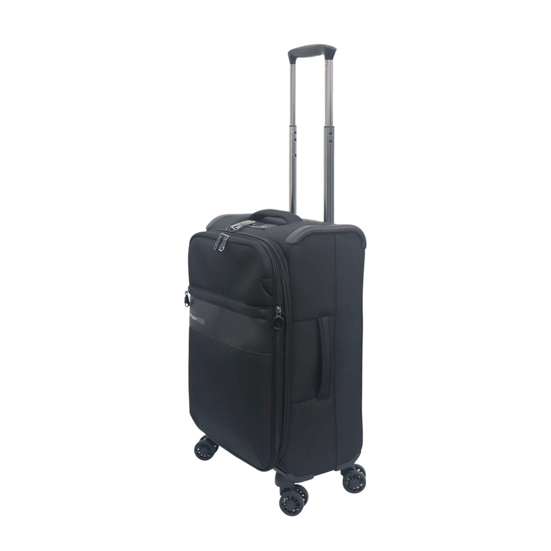 Hush Puppies black 19 inch cabin suitcase, model 69-3147 softcase luggage