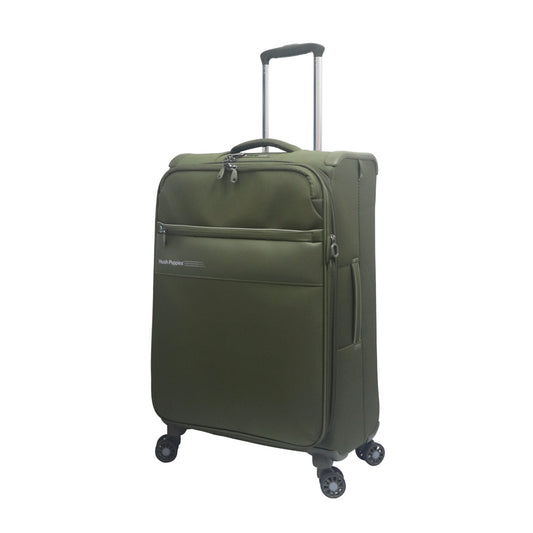 Hush Puppies dark green 24 inch checked in suitcase, model 69-3147 soft case luggage