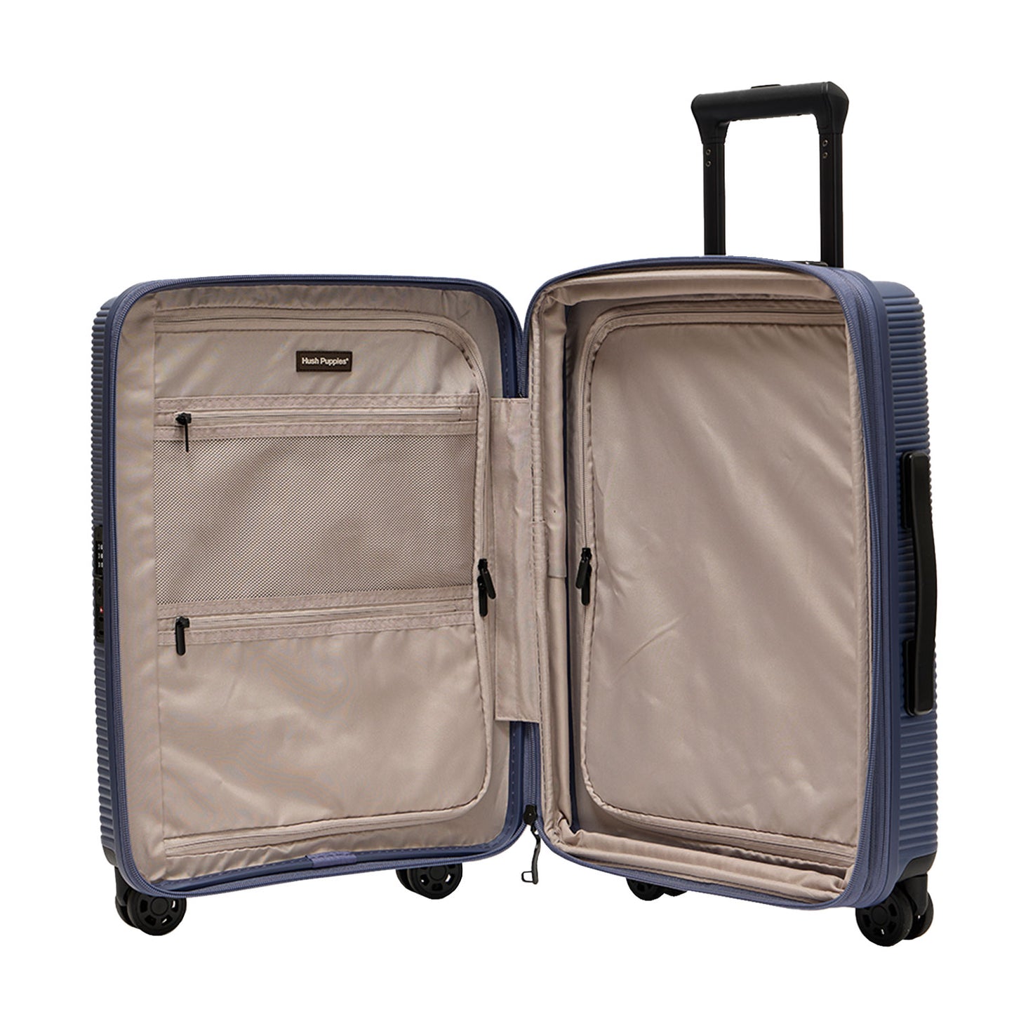 Hush Puppies blue 20 inch cabin suitcase, model 69-4036 hardcase luggage