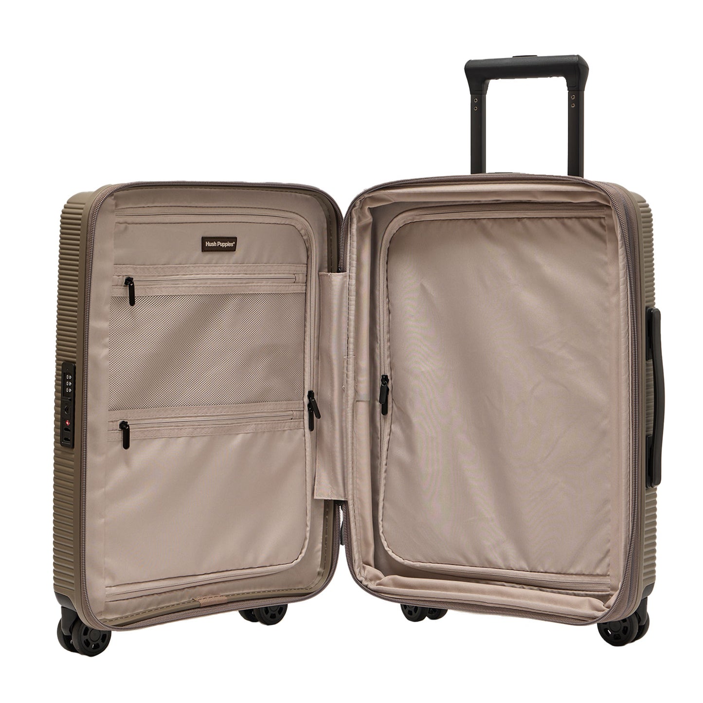 Hush Puppies pearly gold 20 inch cabin suitcase, model 69-4036 hardcase luggage