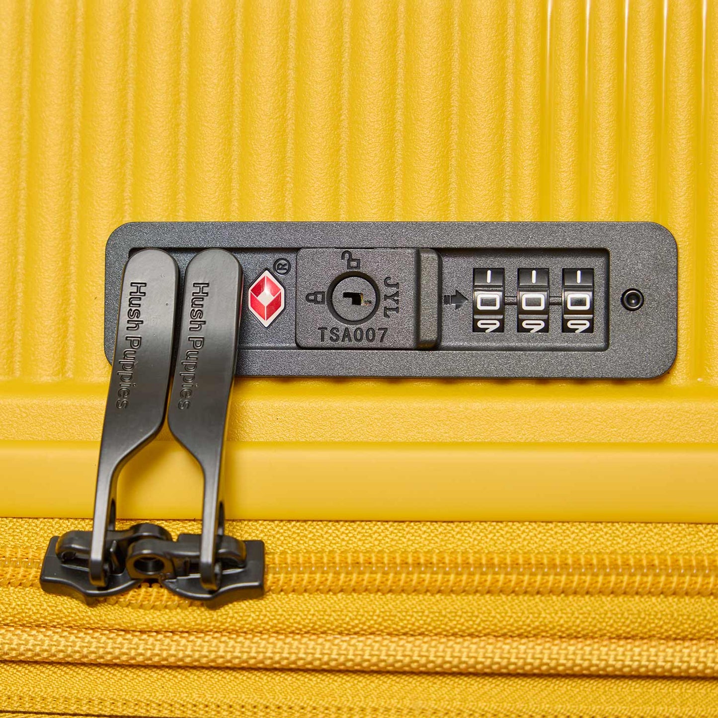 Hush Puppies yellow 20 inch cabin suitcase, model 69-4036 hardcase luggage