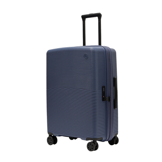 Hush Puppies blue 24 inch check in suitcase, model 69-4036 hardcase luggage