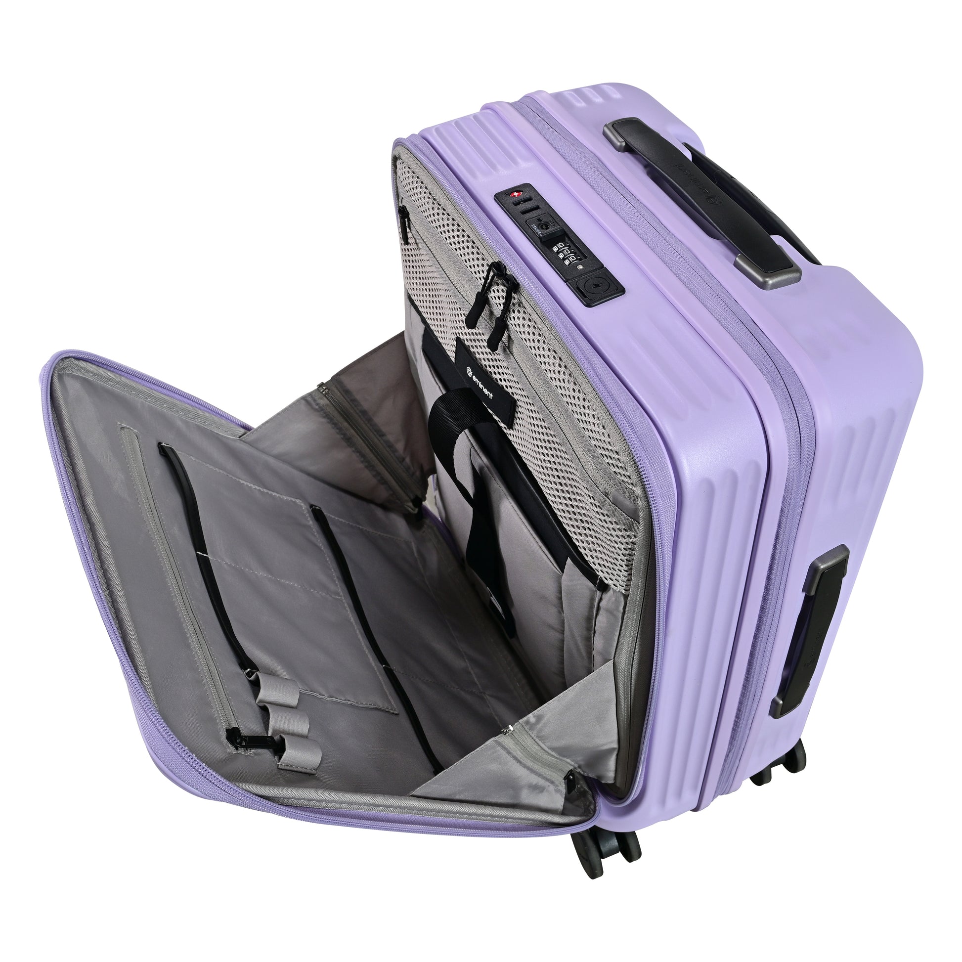 Eminent Alfred KK70 Light Purple cabin suitcase with a front-opening design