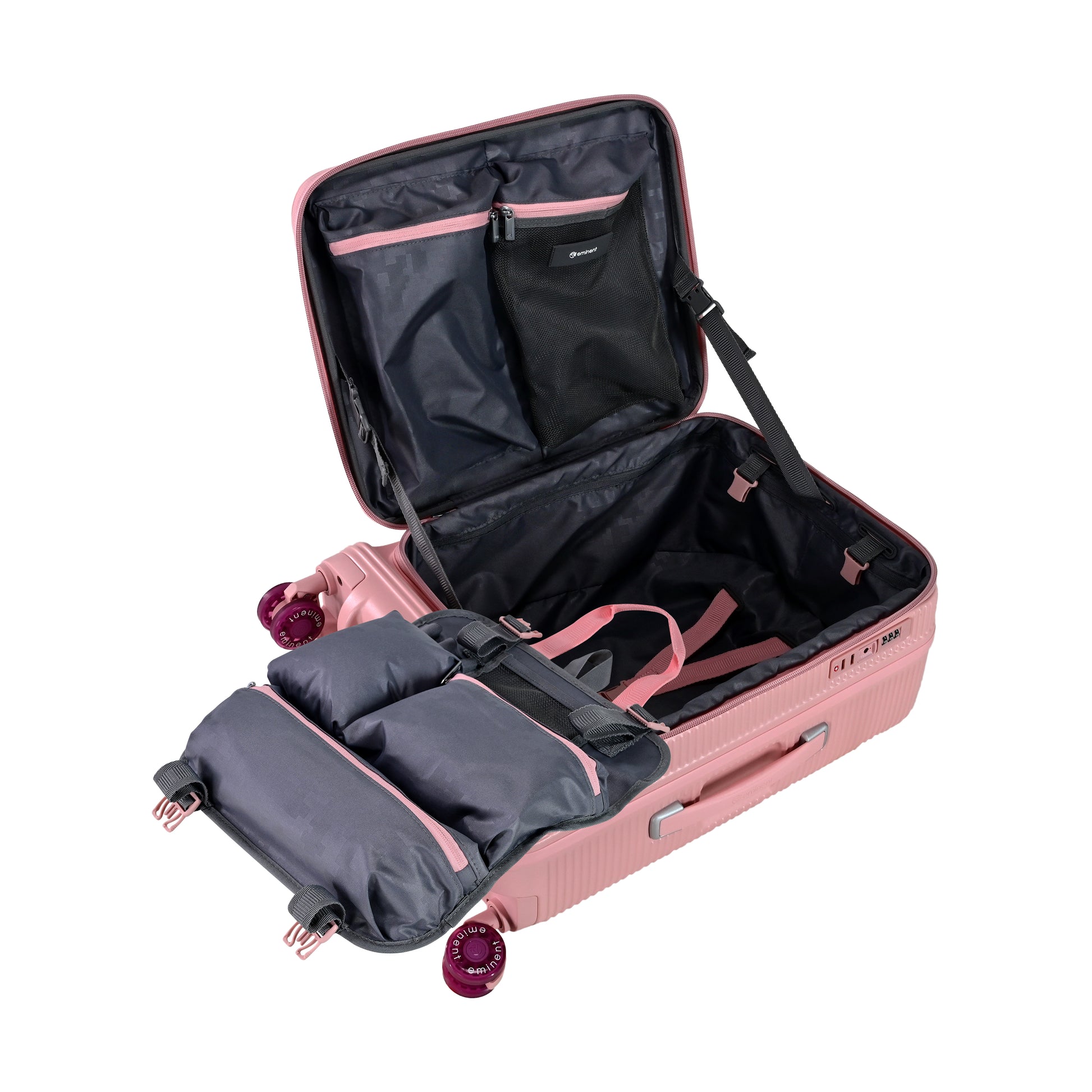 Eminent pink 20 inch cabin suitcase, KK74 funloader hardcase luggage