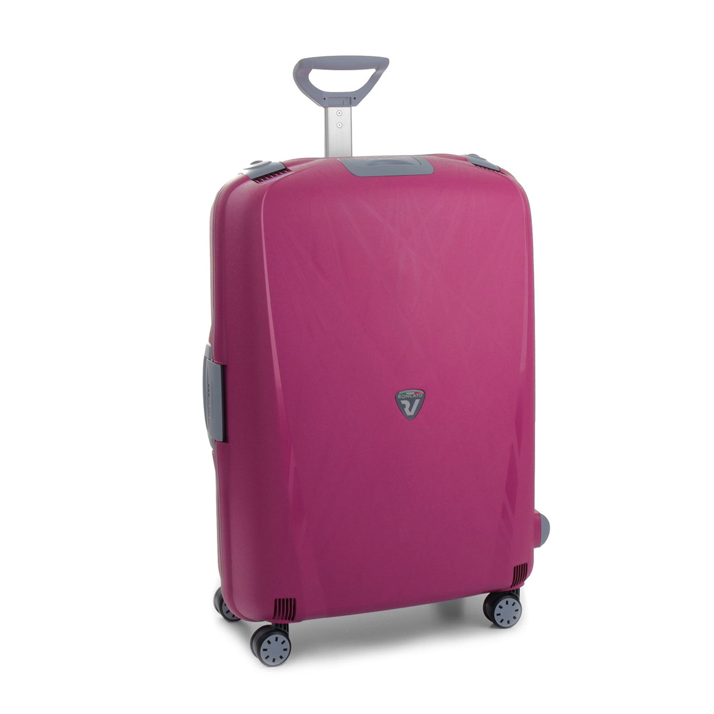 Roncato Light magenta 28 inch checked suitcase, hardcase luggage with TSA lock system