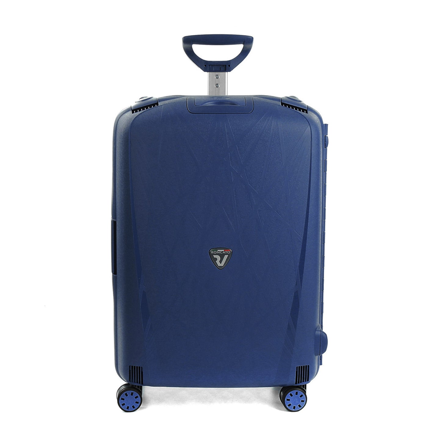 Roncato Light navy 28 inch checked suitcase, hardcase luggage with TSA lock system