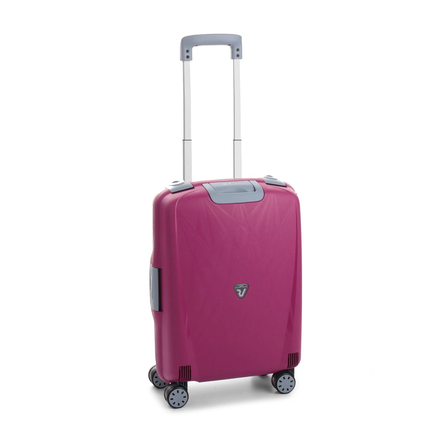 Roncato Light magenta 20 inch cabin suitcase, hardcase carry-on luggage with TSA lock system
