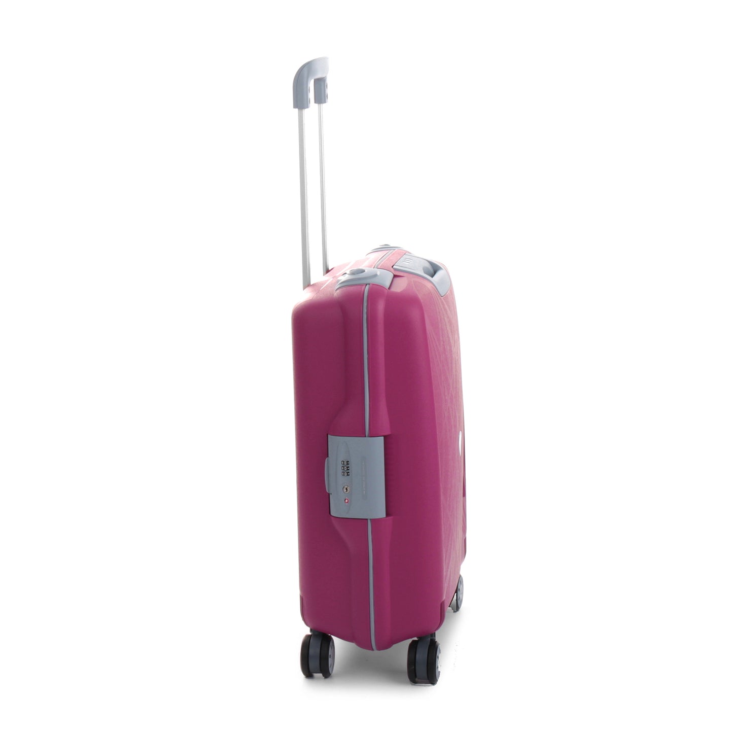 Roncato Light magenta 20 inch cabin suitcase, hardcase carry-on luggage with TSA lock system