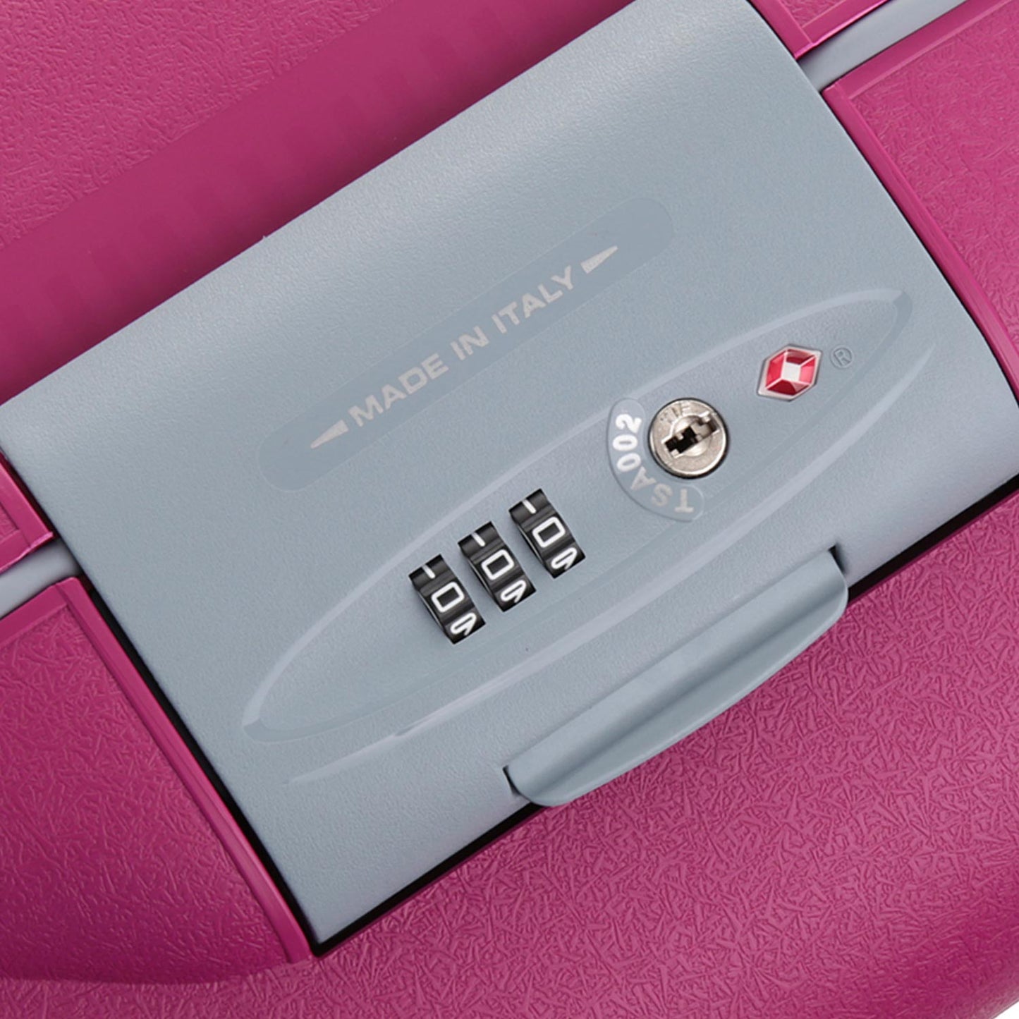 Roncato Light magenta 20 inch cabin suitcase, hardcase carry-on luggage with TSA lock system