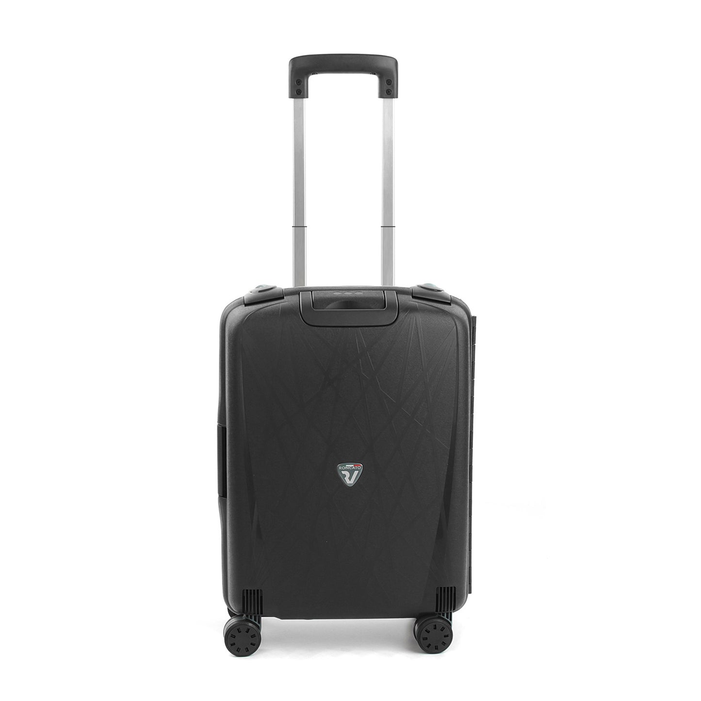 Roncato Light black 20 inch cabin suitcase, hardcase carry-on luggage with TSA lock system