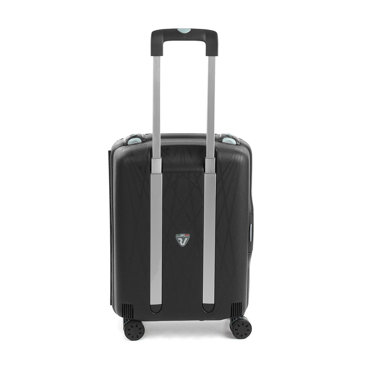 Roncato Light black 20 inch cabin suitcase, hardcase carry-on luggage with TSA lock system