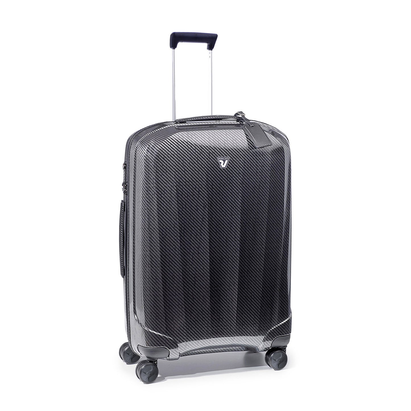 Roncato We ARE DLX  nero grafite 24 inch checked in suitcase, black hardcase luggage