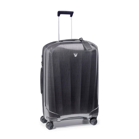 Roncato We ARE DLX  nero grafite 24 inch checked in suitcase, black hardcase luggage