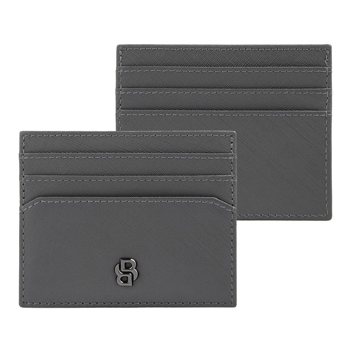 HUGO BOSS Double B Saffiano Card Holder Grey HLC526H