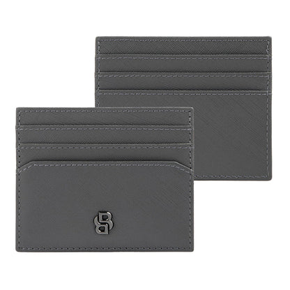 HUGO BOSS Double B Saffiano Card Holder Grey HLC526H