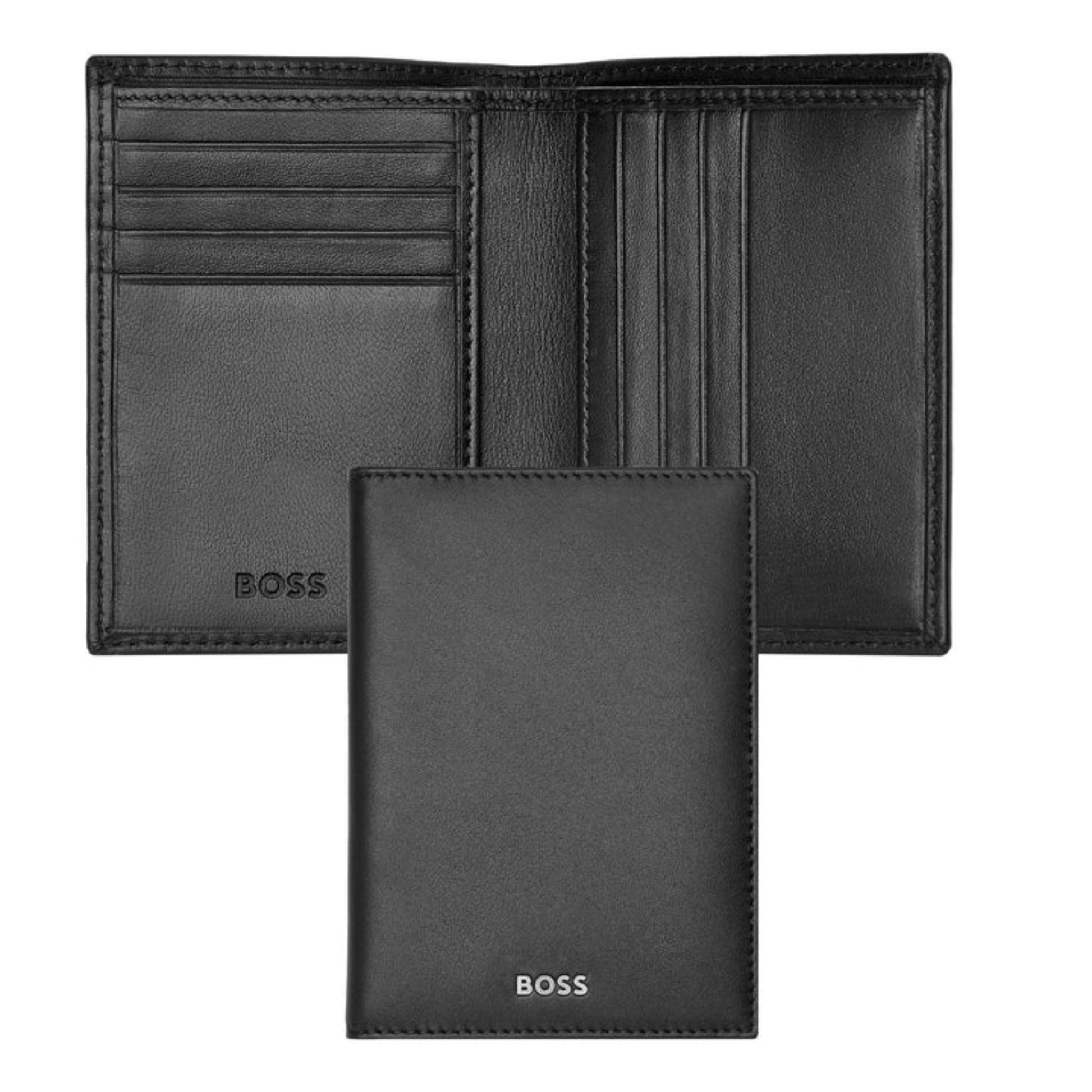 HUGO BOSS Classic Smooth Folding Card Holder Black HLE403A