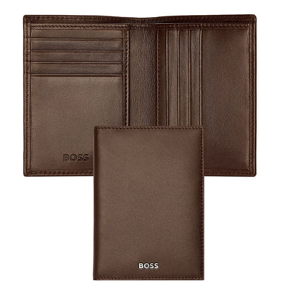 HUGO BOSS Classic  Smooth Folding Card Holder Brown HLE403Y