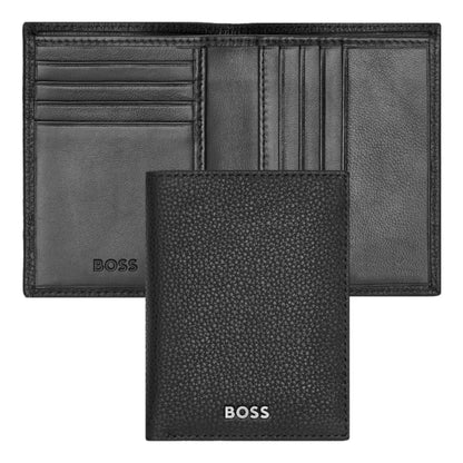 HUGO BOSS Classic Grained Folding Card Holder Black HLE416A