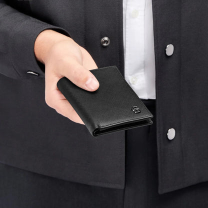 BOSS Double B Saffiano Folding Card Holder