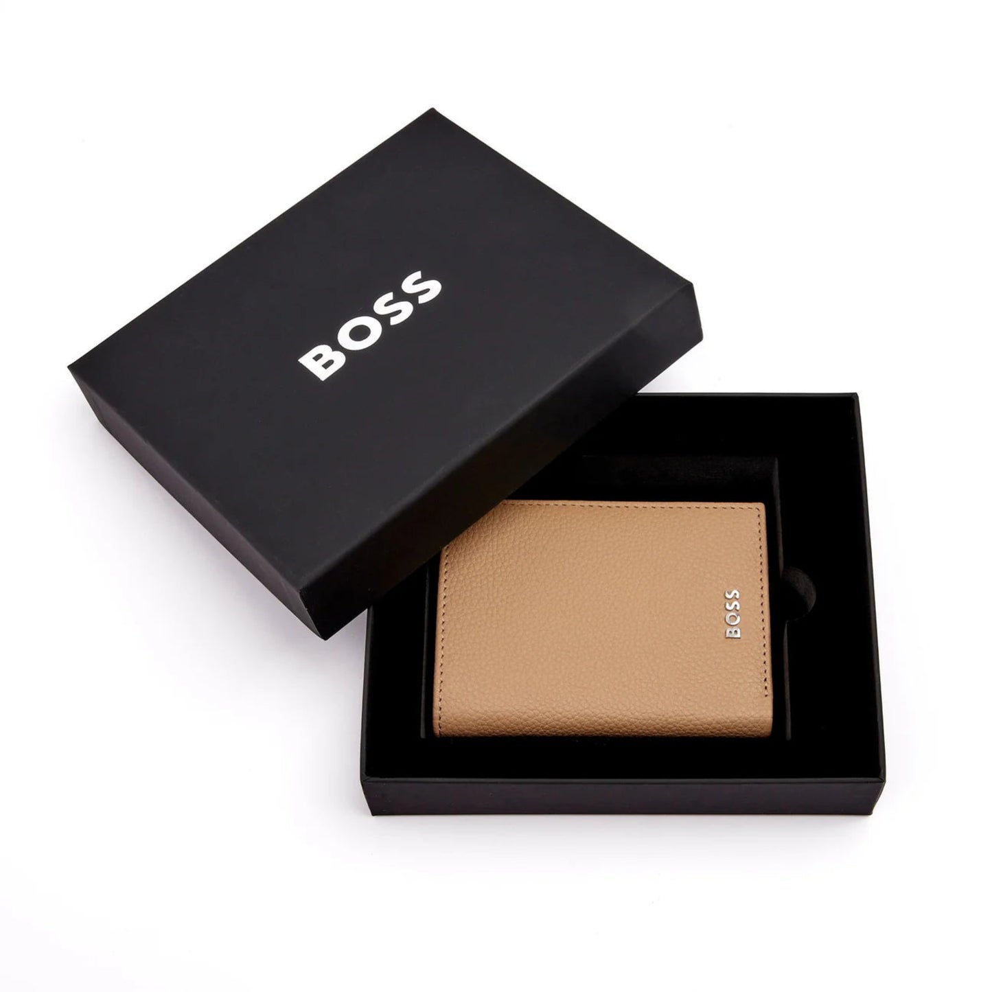BOSS Trifold Classic Grained Card Holder