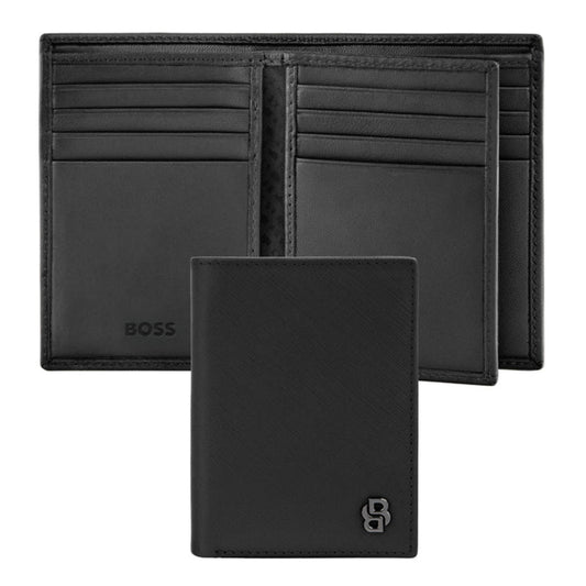 HUGO BOSS Double B Saffiano with flap Card Holder HLF526A