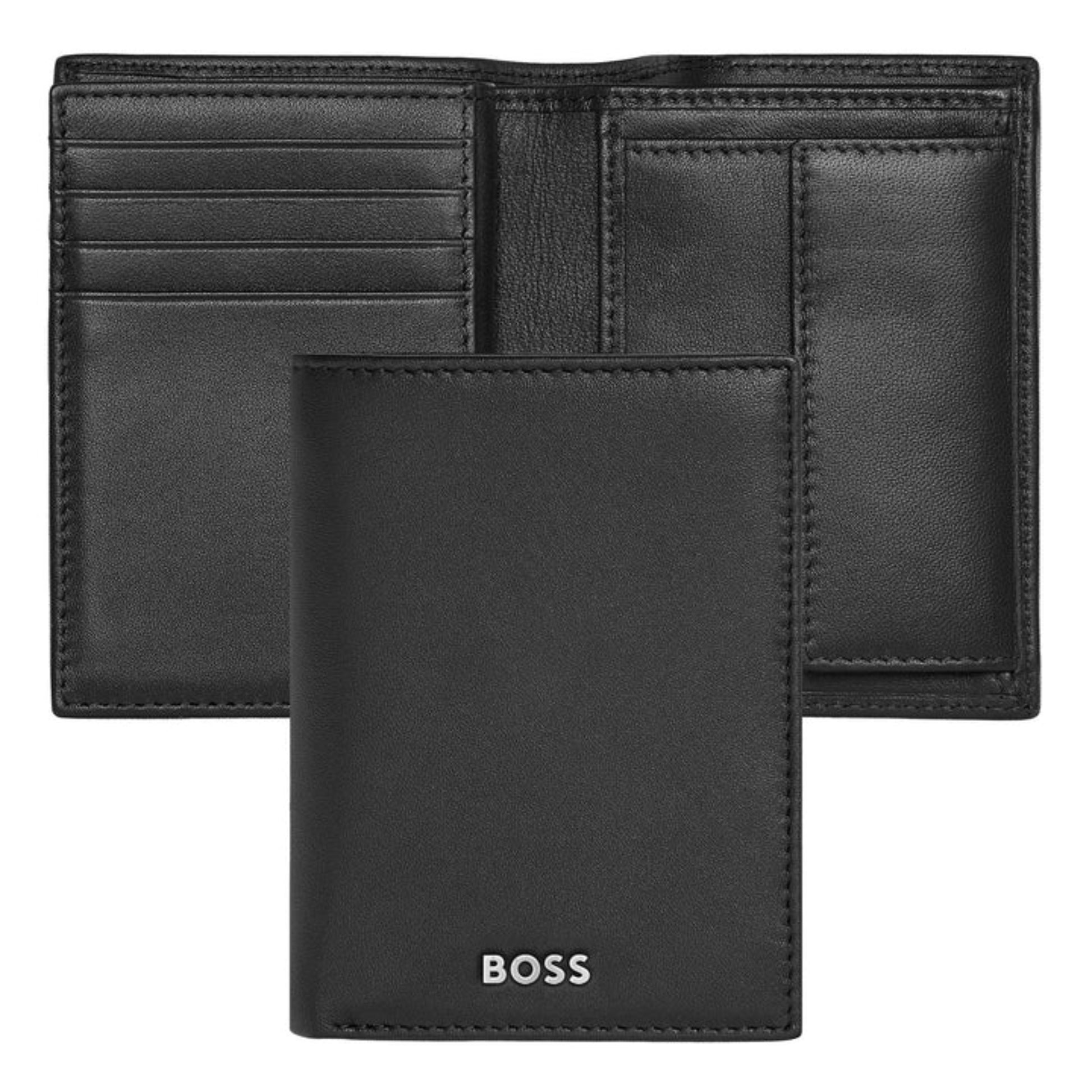 HUGO BOSS Classic Smooth Card Holder with flap and money pocket Black HLG403A