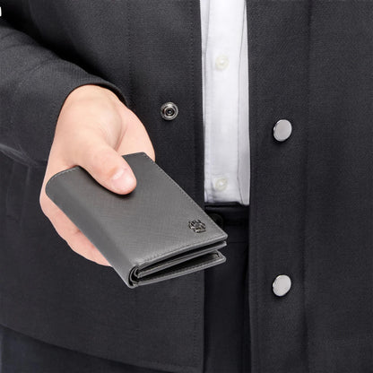 BOSS Double B Saffiano Card Holder (with flap and money pocket)