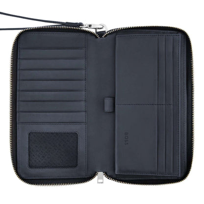 BOSS Classic Grained Travel Wallet