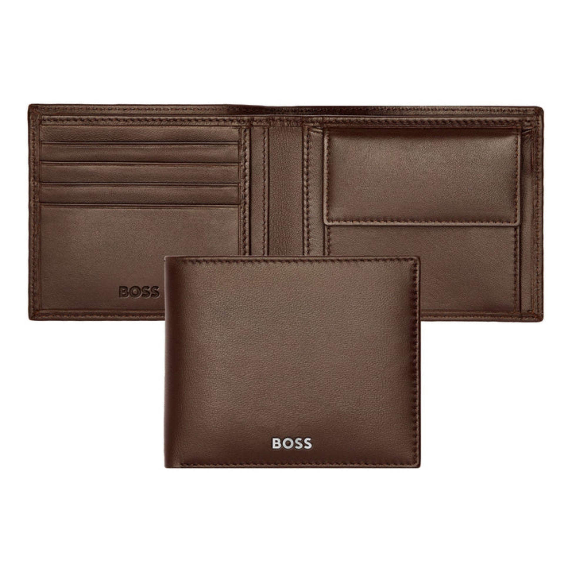 HUGO BOSS Classic Smooth Coin Wallet Brown HLM403Y