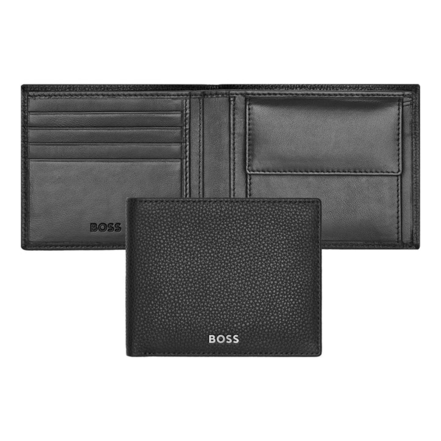 HUGO BOSS Classic Grained Coin Wallet Black HLM416A