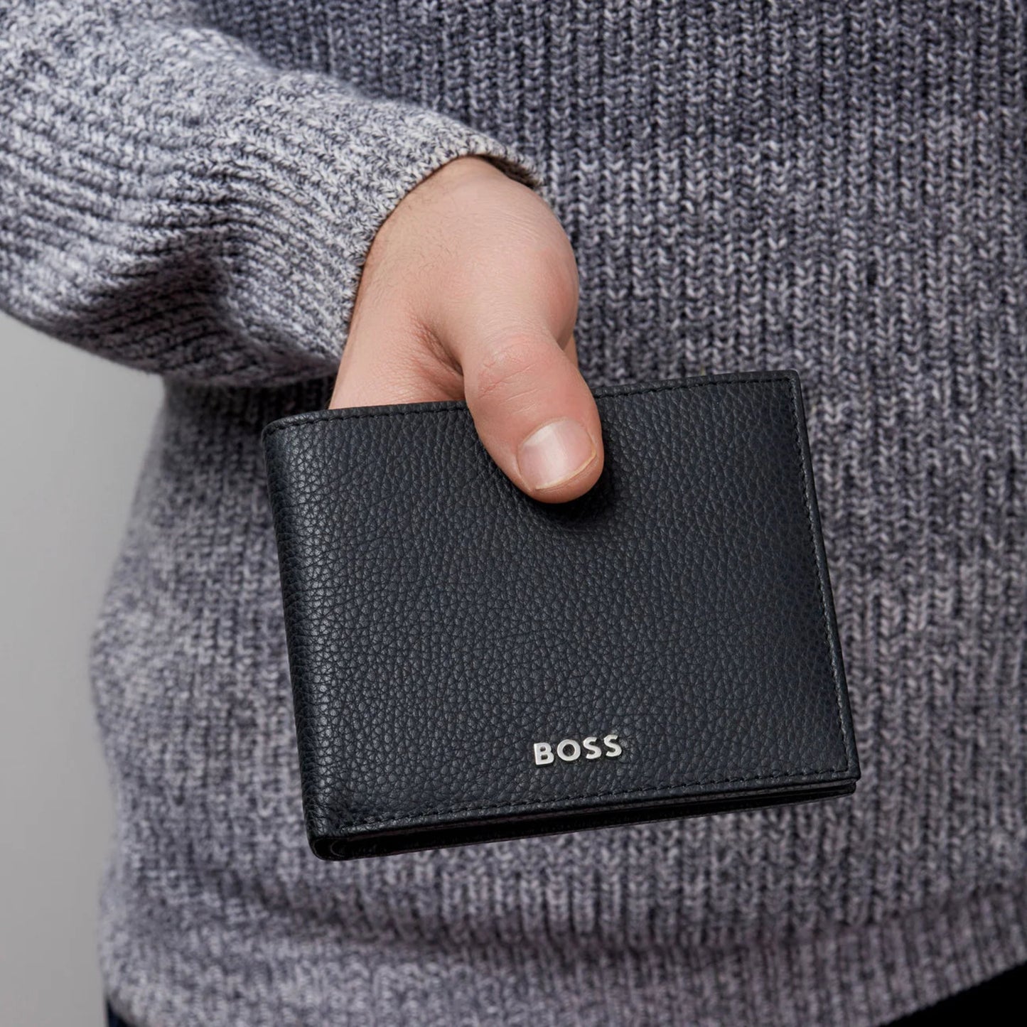 BOSS Classic Grained Coin Wallet