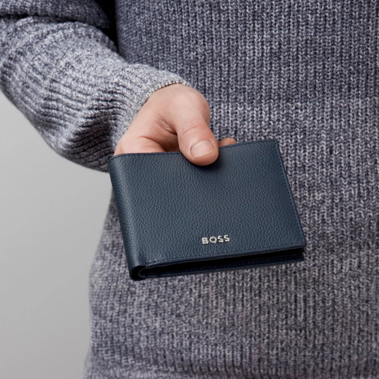 BOSS Classic Grained Coin Wallet