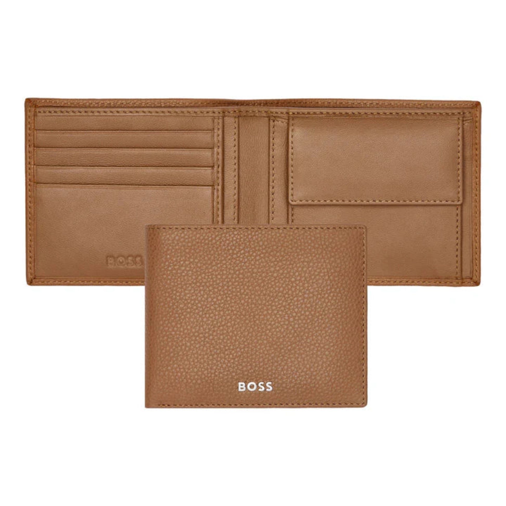 HUGO BOSS Classic Grained Coin Wallet Camel HLM416X