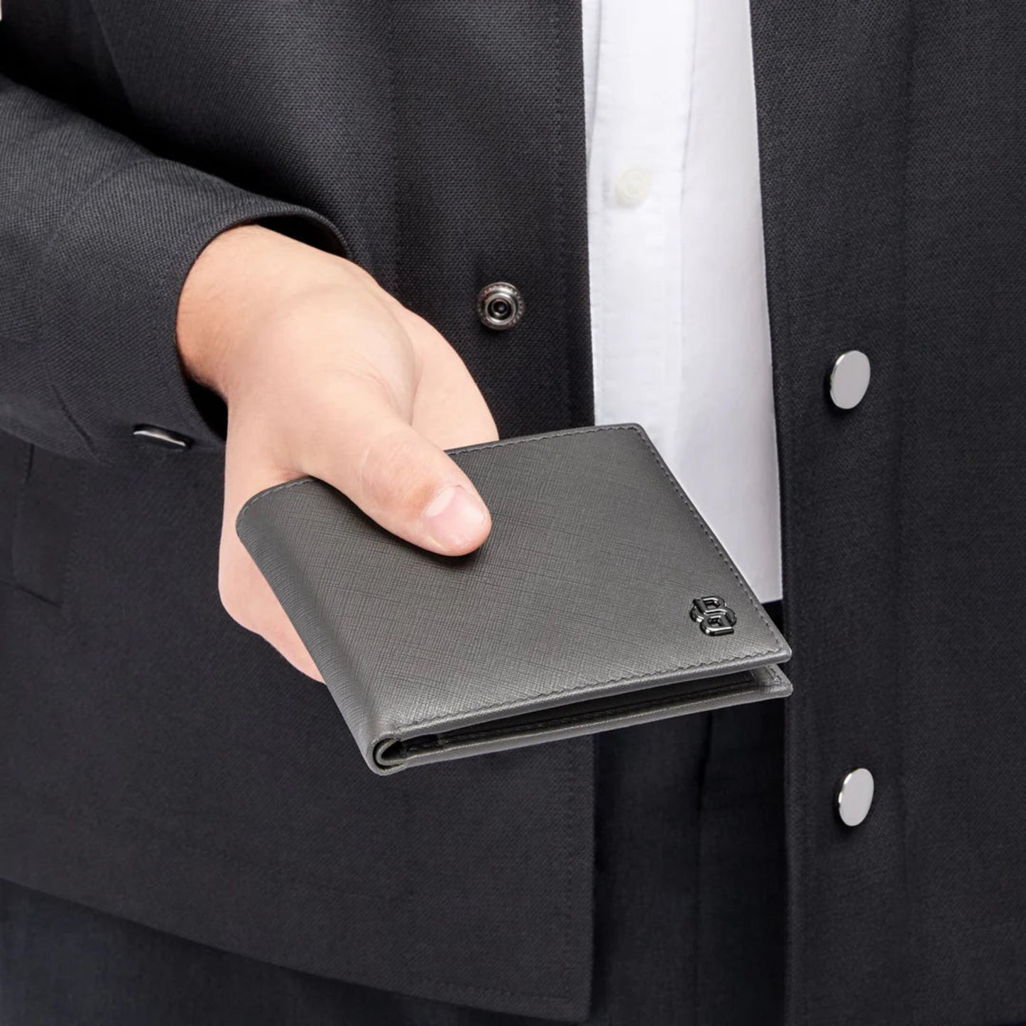 BOSS Double B Saffiano Coin Wallet