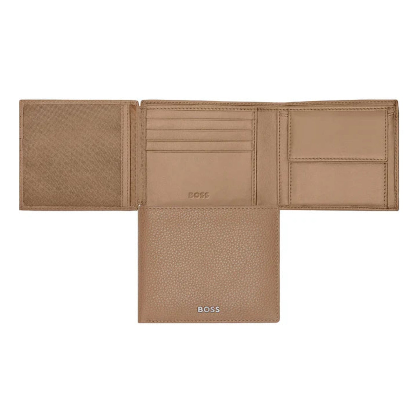 HUGO BOSS Classic Grained Money Wallet with flap Camel HLN416X