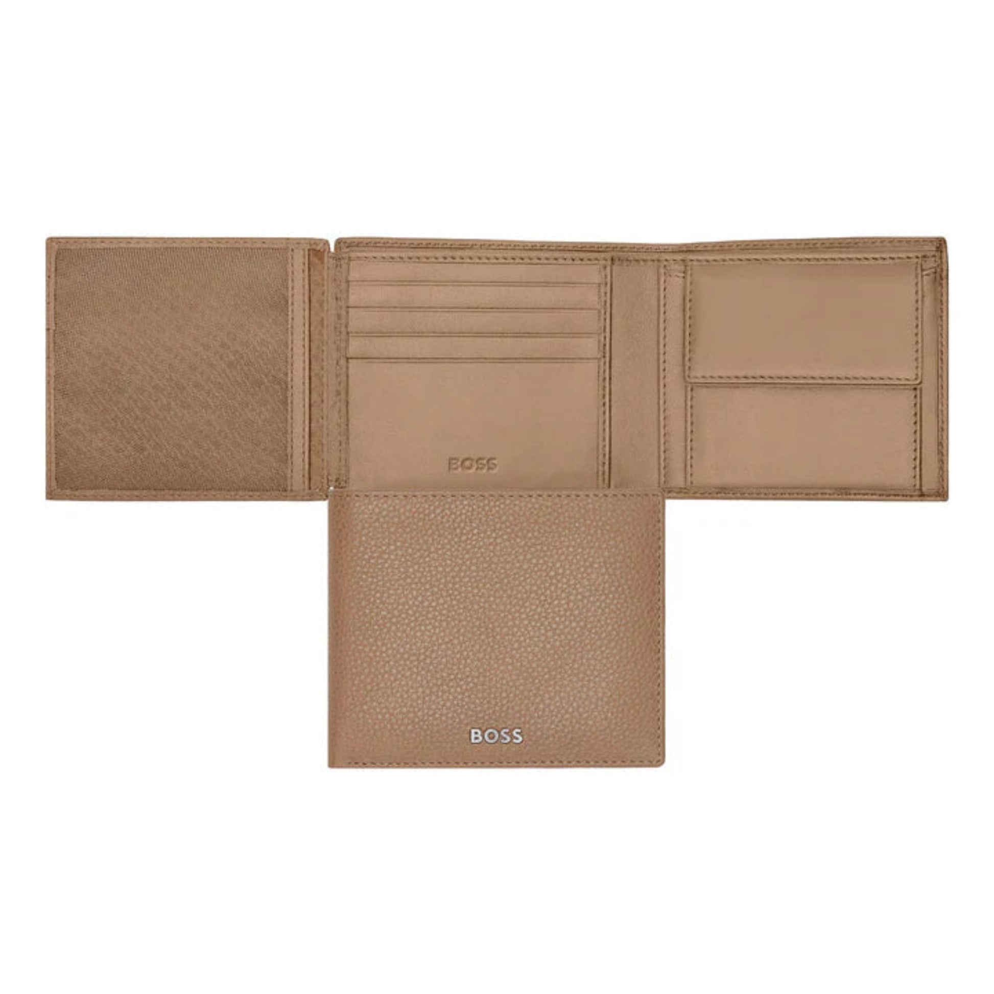 HUGO BOSS Classic Grained Money Wallet with flap Camel HLN416X