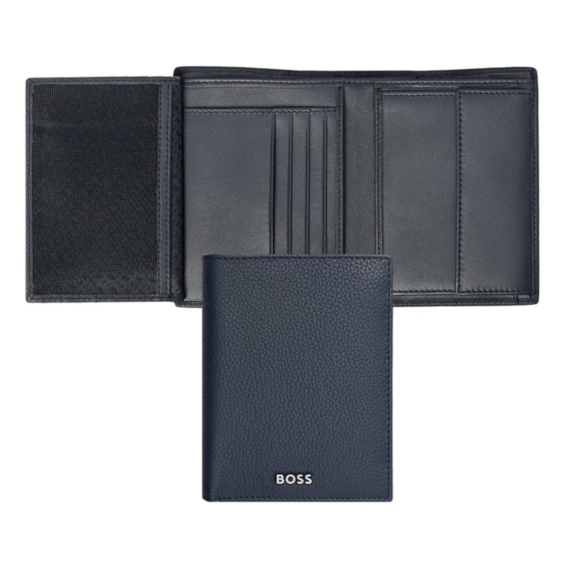 HUGO BOSS Classic Grained Money Wallet with vertical flap Navy HLO416N