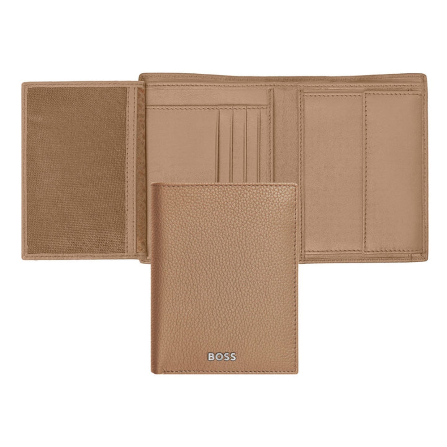 HUGO BOSS Classic Grained Money Wallet with vertical flap Camel HLO416X
