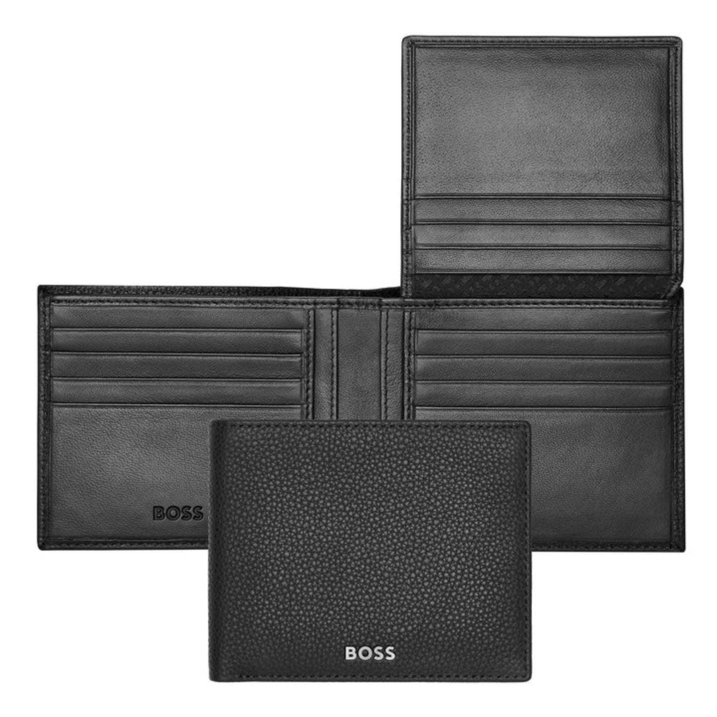 HUGO BOSS Classic Grained Wallet with flap Black HLY416A