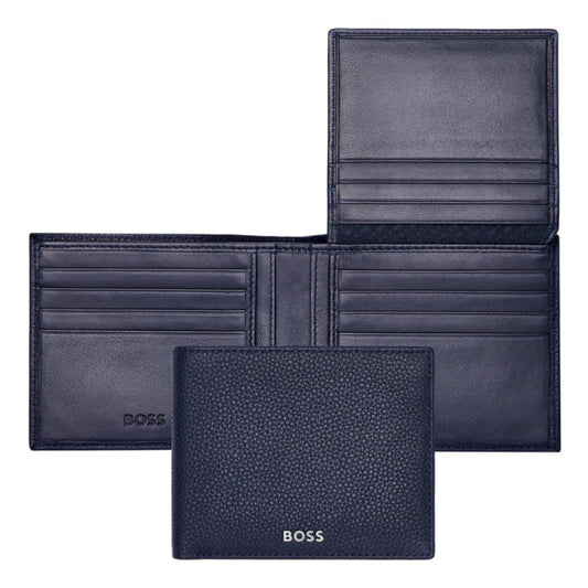 HUGO BOSS Classic Grained Wallet with flap Navy HLY416N