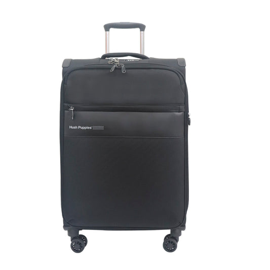Hush Puppies black 29 inch checked in suitcase, model 69-3147 soft case luggage