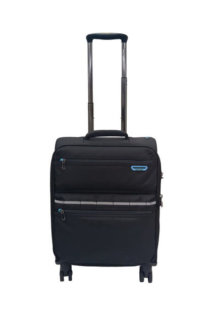 Hush Puppies 69-3149 Montreal Pop lightweight black cabin size carry-on luggage suitcase 