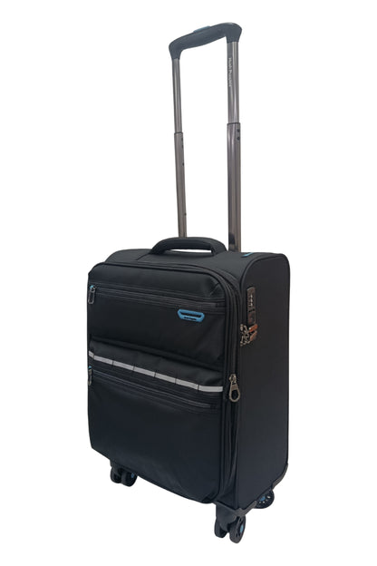 Hush Puppies 69-3149 Montreal Pop lightweight black cabin size carry-on luggage suitcase 