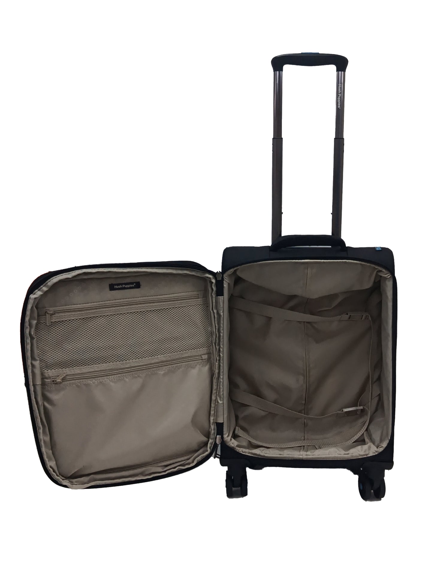 Hush Puppies 69-3149 Montreal Pop lightweight black cabin size carry-on luggage suitcase 